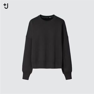 Uniqlo +J dry cropped sweat shirt in black